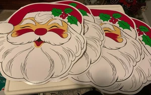 Vtg Santa Clause Town Country 4 Christmas Placemats Vinyl w/tag - LOT56-27 - Picture 1 of 2