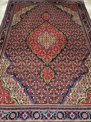 6'7"x9'4" Hand-Knotted 100% Wool Pile Tabrize Fishe Design Carpet - Area Rug - Image 1 of 4