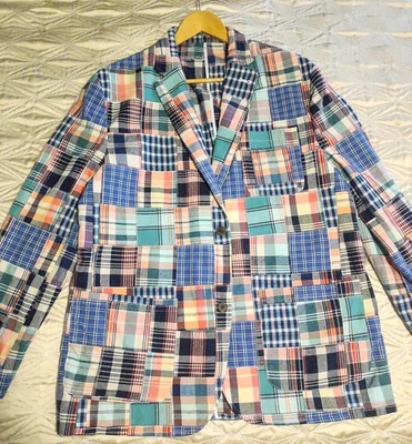 Club Room Pastel Multi Color Plaid Blazer Sport Coat Mens L - Image 1 of 4