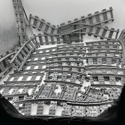 LEGO City Train Track Lot 30 Pieces Curved Straight and Switch Tracks - Image 1 of 4