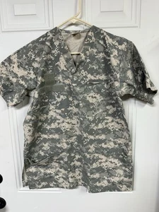 Nurse Joe Scrub Top Mens XS Extra Small Digital ACU Camouflage Cotton Nylon - Picture 1 of 5