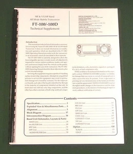 Yaesu FT-100/100D Instrukcja serwisowa: Pełnowymiarowy kolor 11" X 17" Składane schematy! - Zdjęcie 1 z 1