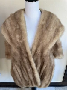 Vintage 50er Jahre maßgeschneidert Herbst Dunst Nerz Halstuch/Umhang/Cover Emba braun - Bild 1 von 11