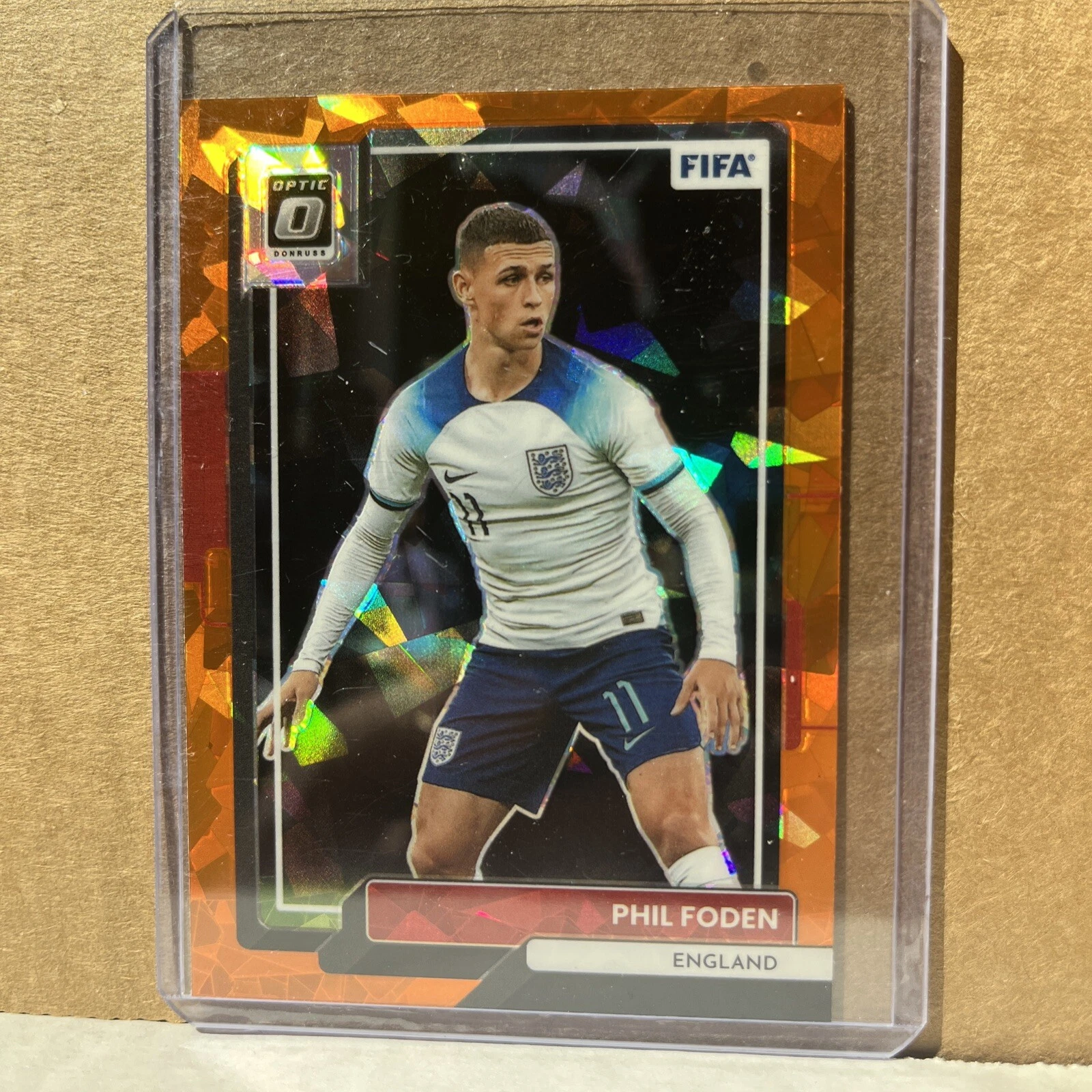 Phil Foden Donruss Optic 2022/23 Orange Cracked Ice