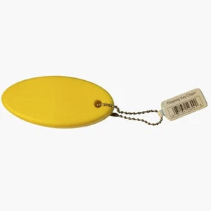 Llavero flotante amarillo con accesorio de cadena de bola diseño de espuma ovalada para navegantes - Imagen 1 de 4