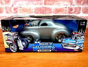 Funline Muscle Machines SILVER '41 WILLYS COUPE Gasser 1:18 DIECAST CAR NIB NOS - Picture 1 of 4