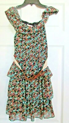 Vestido Rachel And Chloe Niños Niñas Talla 12 Sin Mangas Floral Hombro Descubierto Foto 1 de 4