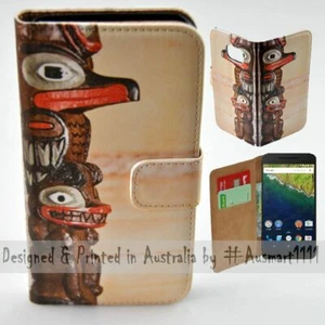 For Google Pixel Series - Totem Pole Theme Print Wallet Mobile Phone Case Cover - Picture 1 of 3