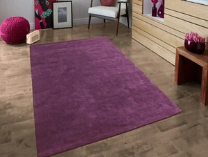 Handmade Tufted 100% Wool Area Rugs Modern Living Room Purple Carpets 4x6 5x8 Ft - Picture 1 of 11