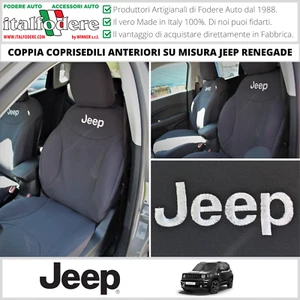 COPPIA COPRISEDILI JEEP RENEGADE SU MISURA Foderine Fodere ANTERIORI Antracite J - Foto 1 di 7