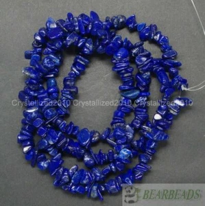 Natural Lapis Lazuli Gemstone 5-8mm Chip Beads Spacer 5mm 8mm 35" Jewelry Making - Picture 1 of 2