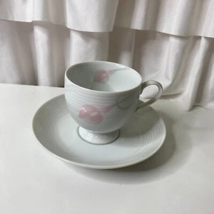 Mikasa Fine China Serenade Pink Floral Helena Uglow White Coffee Cup & Saucers - Imagen 1 de 11