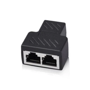 2 Port RJ45 Splitter Adapter LAN Network Ethernet Cable I6A1 D5H8 1X L6Q5 GTR8 - Afbeelding 1 van 8