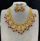 Indian Bollywood Bridal Party Wear Gold Plated Necklace Set Weding Women G20