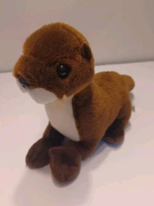 Aurora World Sea Otter Plush Stuffed Animal Brown Soft 9" Long Toy Plush Cute - Picture 1 of 6