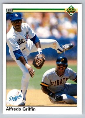 1990 Upper Deck # 338 - Alfredo Griffin - Los Angeles Dodgers - Image 1 of 2