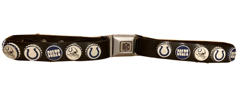 Indianapolis Colts Beer Bottle Cap Belt With Bottle Opener ~Adjustable NFL Belt Cover