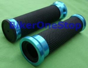 GRPRD32 - Handlebar GRIPS Rubber & Alloy 22mm & 25mm Bars Motorcycle NEW - Picture 1 of 4
