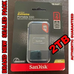 SanDisk 2TB Extreme Portable SSD External Solid State Drive - SDSSDE61-2T00 NEW - Afbeelding 1 van 2