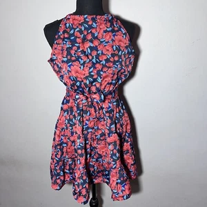 IFFEI Halter Dress Belted Floral Tied Mini Dress Women’s Size Small - Picture 1 of 11