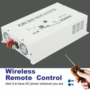 Interruttore remoto inverter di potenza auto 2500 W 12/24 V DC a 120/220 V onda sinusoidale pura - Foto 1 di 8