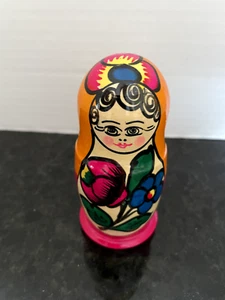 *Vintage*Mother & Child*2 Piece* Matryoshka Russian Nesting Dolls* Hand Painted - Picture 1 of 6