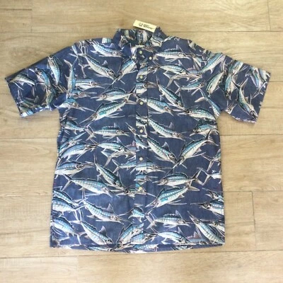 NEW RARE Gyotaku by NAOKI VINTAGE REYN SPOONER STRIPED MARLIN NWT LARGE USA made - Image 1 of 4