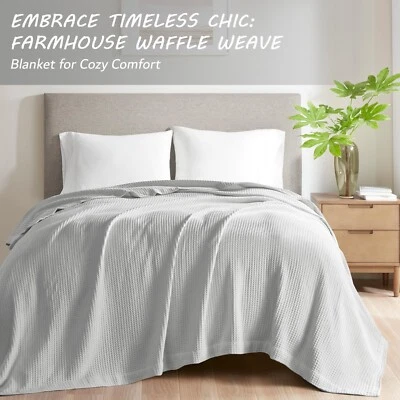 Beautyrest 100% Cotton Blanket Waffle Weave All Season Bed Twin King Full/Queen - Image 1 of 4