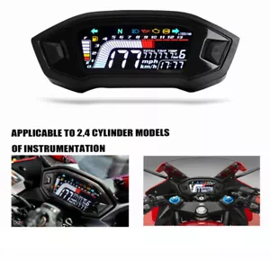 Motorcycle LCD Digital Odometer LED Speedometer Universal For 2,4 Cylinder Model - Picture 1 of 12