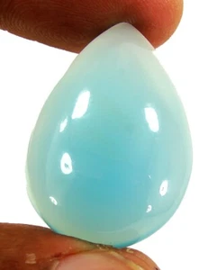 30.40 Ct Natural Blue Chalcedony Loose Gemstone Stone Cab Wire Wrap Stone- 14275 - Picture 1 of 2