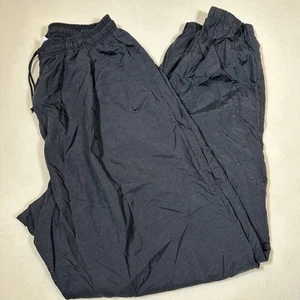 Vintage 90s Y2K Nike Team Mens XL Track Wind Pants Baggy Black Swoosh UnLined - Picture 1 of 12