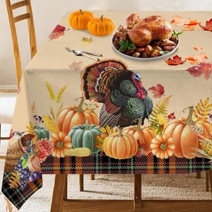 Thanksgiving Tischdecke 60x84 Zoll Rechteck, Thanksgiving Türkei Dekorationen... - Bild 1 von 7