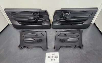 ✅ 08-13 OEM BMW E88 135 Delantero Trasero Izquierdo Puerta Derecha Panel de Tarjetas Cuero Negro * Foto 1 de 4
