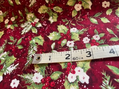 SUSAN WINGET PASCUA PÁJAROS ACEBO PRIMAVERA NAVIDAD TELA ALGODÓN (1 YARDA 32 PULGADAS) Foto 1 de 2