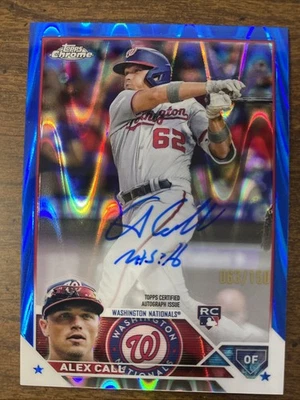2023 Topps Chrome Alex Call Auto Blue Wave Refractor/150 RC Dodgers - Image 1 of 2