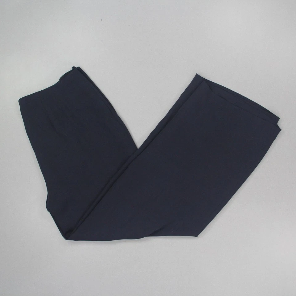 Pantalones de vestir Talbots para mujer 100 % seda pura pierna ancha talla grande 18 azul marino cremallera lateral Foto 1 de 4
