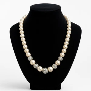 Nuevo elegante collar de perlas para mujer de 18,9” (48 cm) creado en laboratorio - Imagen 1 de 24