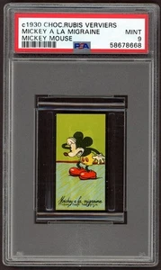 1930s MICKEY MOUSE Chocolaterie Rubis Verviers - MICKEY A LA MIGRAIN PSA 9 - Picture 1 of 1