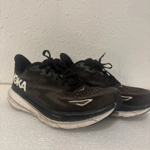 Hoka One One Clifton 9 Running Shoes Black, Mens size 9 Wide - Picture 1 of 12