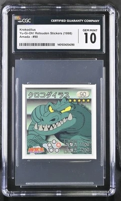 #90 Krokodilus Yu-Gi-Oh! 1998 Japanese Amada Retsuden Sticker CGC 10 (H55) - Image 1 of 2