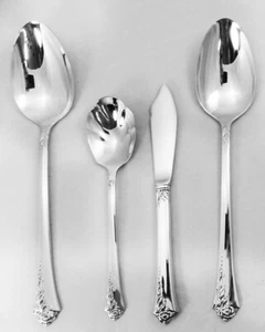 DAMASK ROSE Stainless by Oneida 4 Piece Serving Set NEW NEVER USED made in USA - Picture 1 of 16