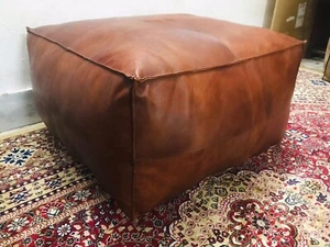 Top Quality Footrest Aamazing Leather Moroccan Genuine Ottoman Pouffe Footstool - Picture 1 of 7