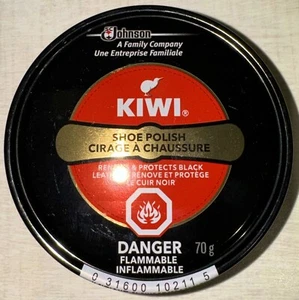 Discontinued Extra Large Tin Kiwi Black Shoe Boot Polish Leather 70g/100ml! - Picture 1 of 2