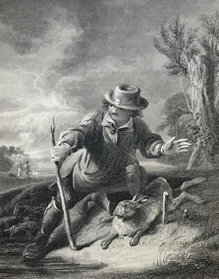 Jagd - Westley / Kedd: The Poacher Stahlstich 21x13 cm - Bild 1 von 4