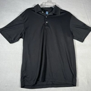 PGA Tour Polo Shirt Men's Size Medium Black Short Sleeve Airflux Collared Casual - Picture 1 of 8