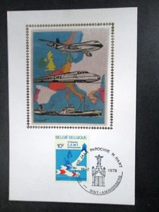 Belgium - "SHIPS ~ RAILWAYS ~ PLANES ~ TRANSPORT" Silk Max Card 1978 - Picture 1 of 3
