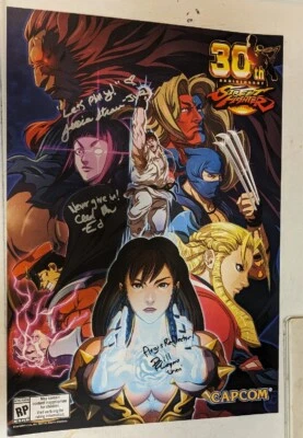 E3 EXPO 2017 STREET FIGHTER V 5 Promo Poster Signed by Juri, Urien, Ed - Image 1 of 3