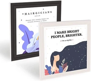 Set of 2 Decorative Plaques Funny Wall Signs for Hair Salon Hair stylist Gift - Picture 1 of 4