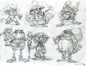 Original Various Character Design Concepts Pencil Drawings - Hand Signed - Picture 1 of 7
