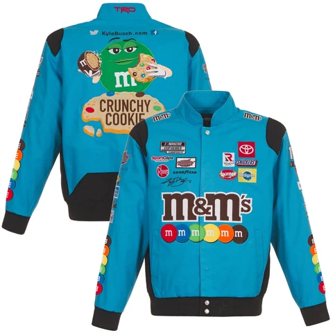 Authentic Kyle Busch JH Design M&M's Snap   Uniform Cotton Jacket Cover